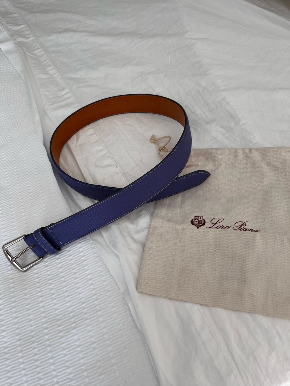 Loro Piana Women’s Purple Leather Belt 85cm